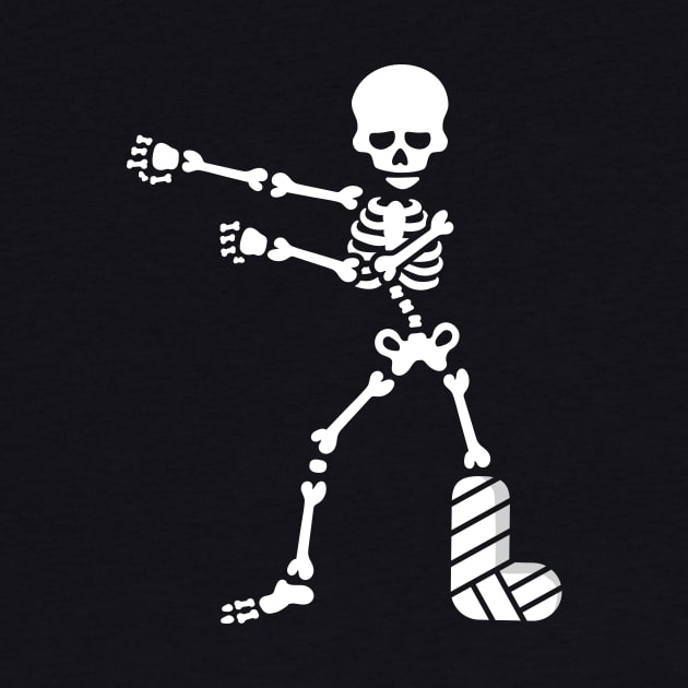 Broken leg plaster floss dance flossing skeleton by LaundryFactory